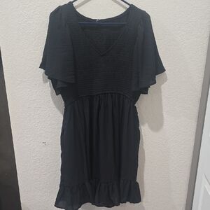 Amazon Black Mini Dress with Ruffle Sleeves